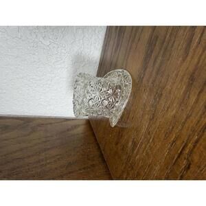 Vintage Fenton Clear Glass Daisy & Button Top Hat Toothpick Holder Vase Dish